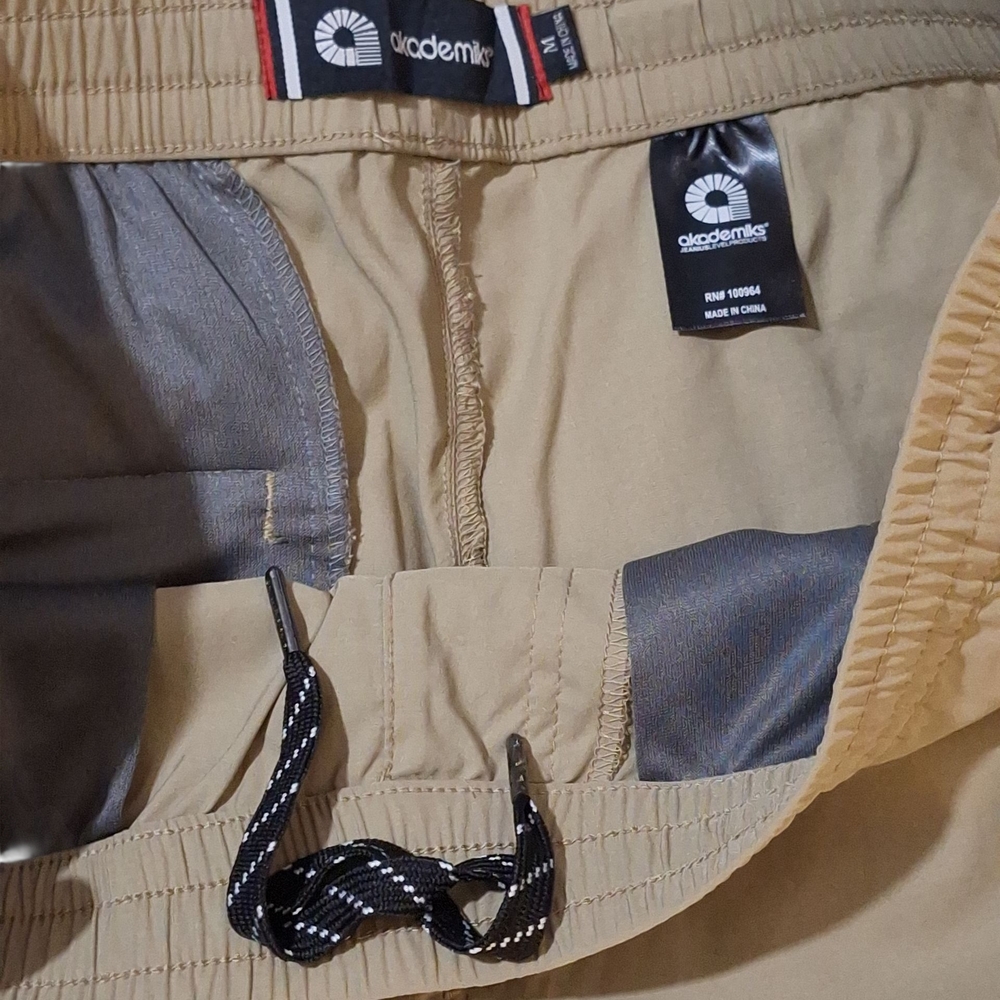 Akademiks Men's Beige Flat Front Shorts - Picture 4 of 8